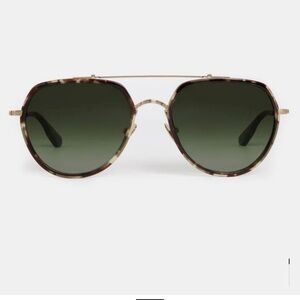 KREWE Tortoise Shell Sunglasses with Green Lenses